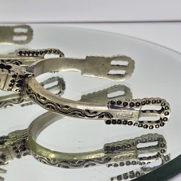 Chilean Cowboy Spurs Vintage Artisan Handmade Set Equestrian Riding Horse - Picture 6 of 16